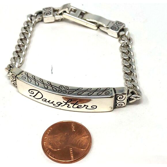 2 Pcs. Brighton Jewelry- -Bracelet-"Daughter"/ Heart Necklace in Bags - Picture 3 of 8